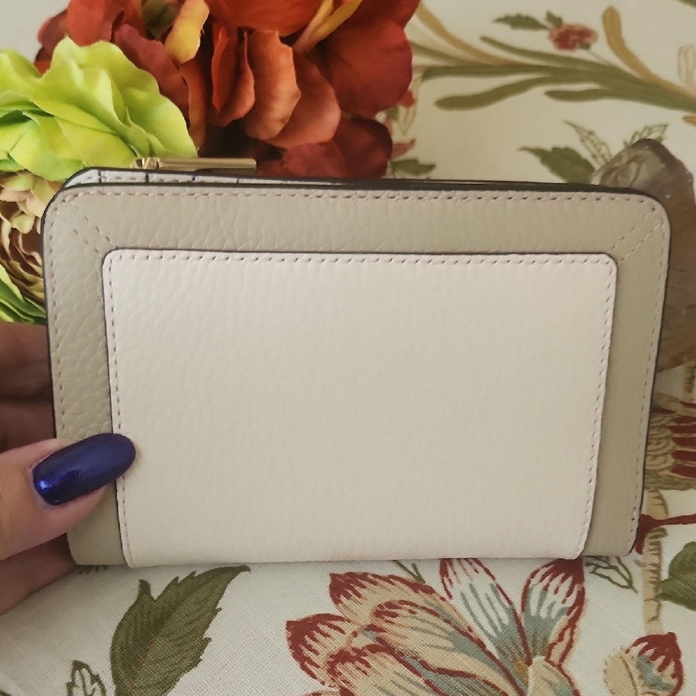 Kate Spade Lena Colorblock Cream and Tan Wallet - Picture 12 of 14
